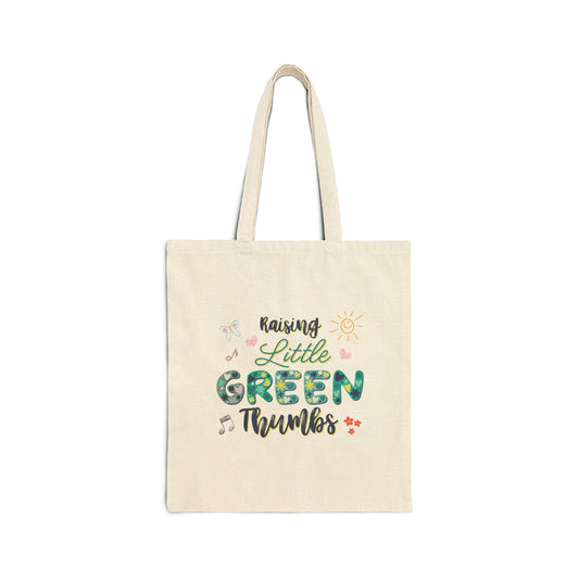 Raising Little Green Thumbs - Cotton Canvas Tote Bag (USA Printer)