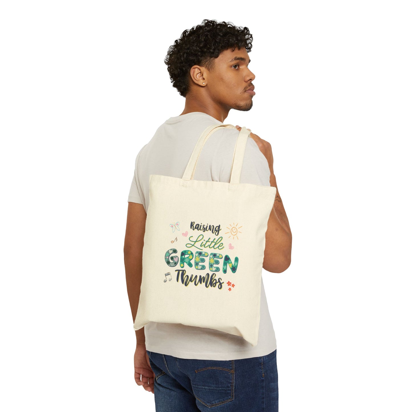 Raising Little Green Thumbs - Cotton Canvas Tote Bag (USA Printer)